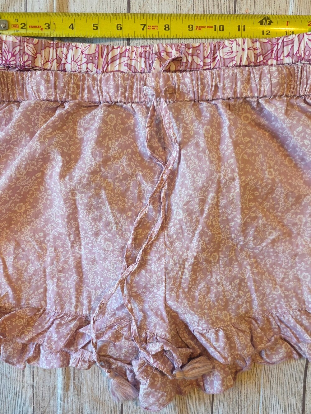 Rachel Ashwell Size Medium Lot of 2 Floral Ruffle 100% Cotton Lounge Shorts - Picture 7 of 8